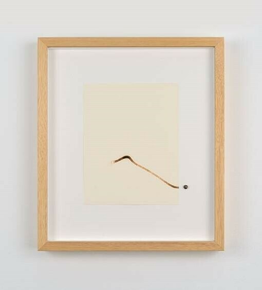 Sergio Verastegui, drop drawing 9, 2014, Bronze, paper, wood's frame, 31 x 27 cm, unique artwork, INV Nbr. SV/14/039