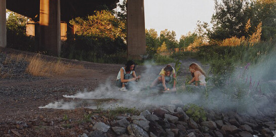 Justine Kurland, American, b. 1969, Smoke Bombs, *Runaway Girls*, 2000, Color chromogenic print
76.2 x 101.6 cm (30 x 40 inches) Mary B. Jackson Fund 2012.40