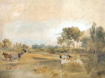 William Turner, A Thames Backwater with Windsor Castle in the Distance, 1805. National Gallery, Londra, UK