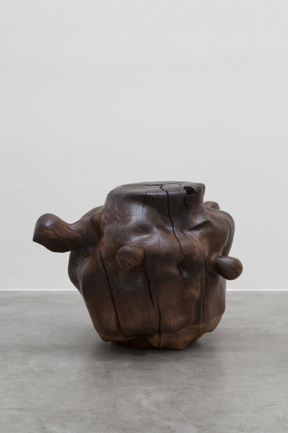 Alma Allen, Not Yet Titled, 2014, Claro walnut, 25 3/4 x 36 1/2 x 28 inches. Courtesy of the artist and Blum & Poe