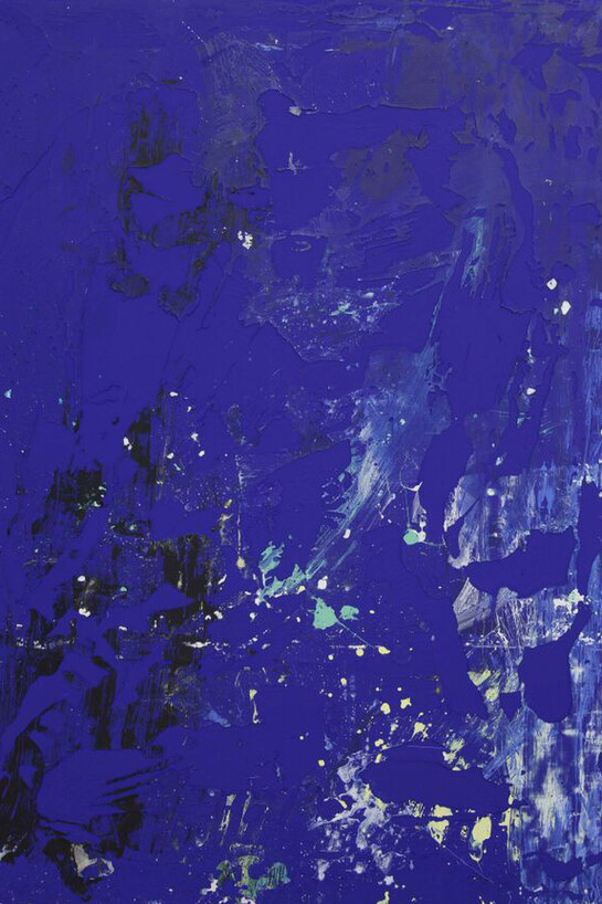 Tiziano Martini, Untitled, 2015, pittura acrilica, primer ed emulsione acrilica, sedimenti pittorici, sporcizia, imprimitura acrilica, 160 x 130 cm @ A+B galleria - Brescia