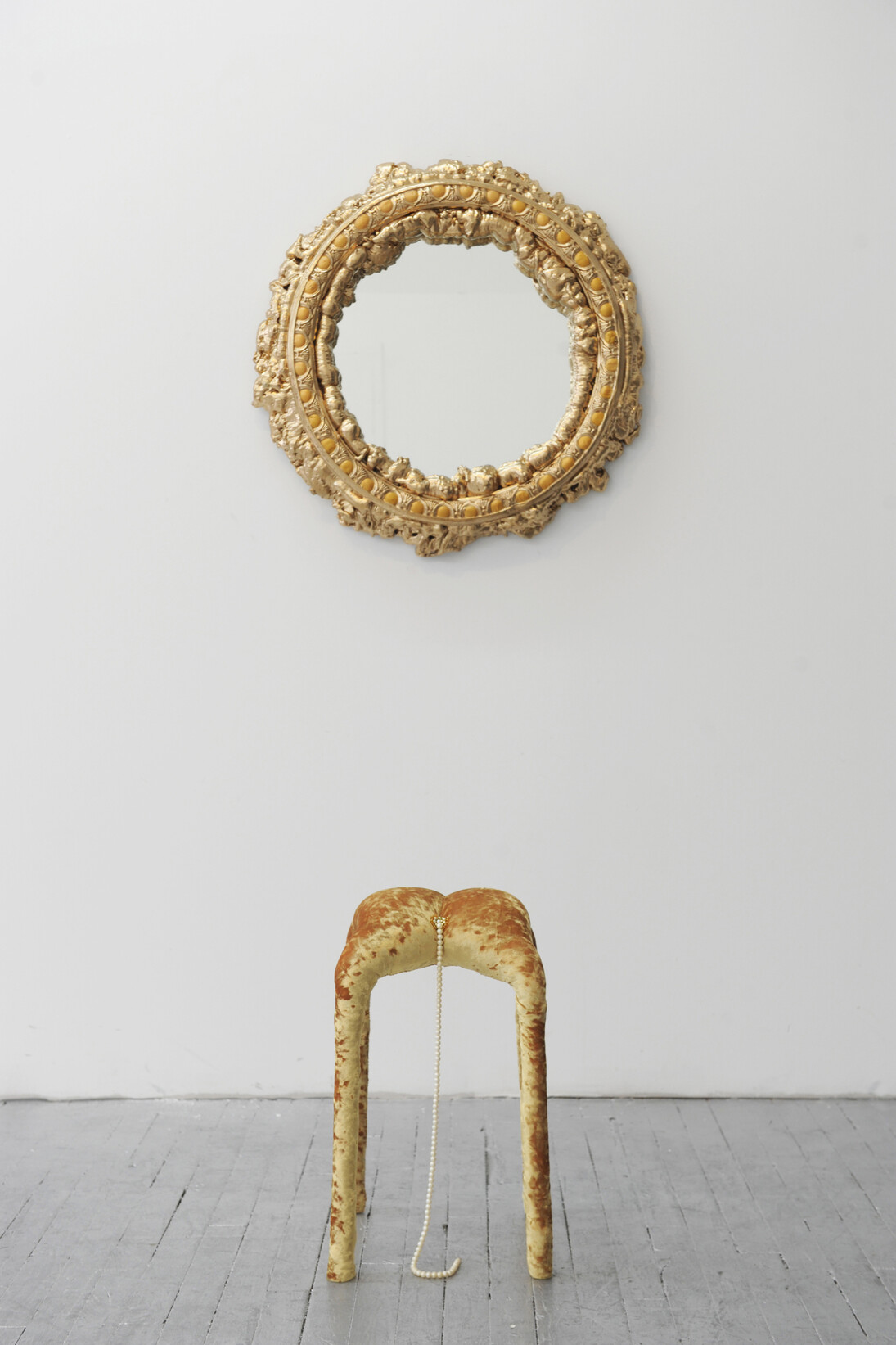 Patton.JPG   Mirror, mirror, 22 x 22 x 6 inches, spray foam, mirror, spray and acrylic paint, 2018