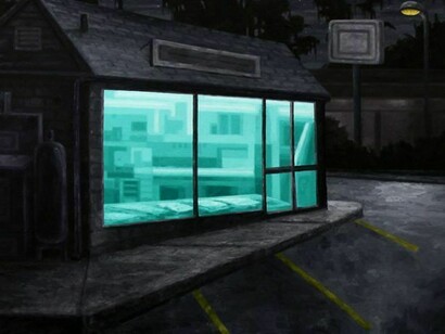 Roland Allmeyer, Quik Pik Mini Mart, 2013, Oil on canvas, 28 x 35 in. (71.12 x 88.9 cm) Courtesy Marlborough Broome Street