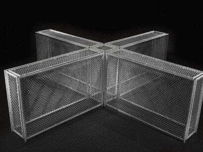 Liza Lou, Maximum Security, 2007–8, steel, glass beads, 276 × 276 × 80 inches, Courtesy of the artist and Lehmann Maupin, New York and Hong Kong, Photo by Tom Powell