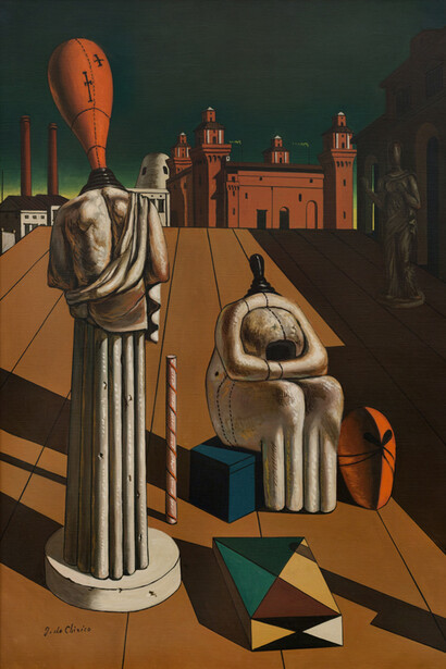 Giorgio de Chirico, Le Muse inquietanti, 1950 ca, Olio su tela, 97 x 66 cm, Macerata, Fondazione Carima – Museo Palazzo Ricci © G. de Chirico by SIAE 2019
