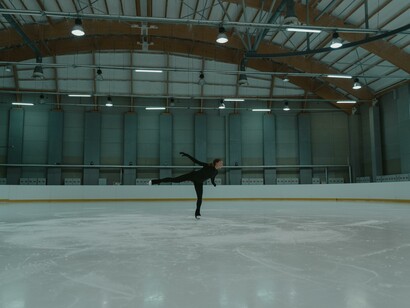 Figure skater practising 