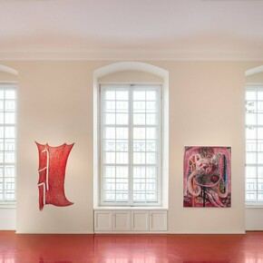 Exhibition view, Fremdkörper, Am Schwarzenbergplatz, Vienna, 2024. Courtesy of the artists and KOW/Berlin, LambdaLambdaLambda/Prishtina, Simone Subal/New York. Photo: kunst-dokumentation.com / Manuel Carreon Lopez