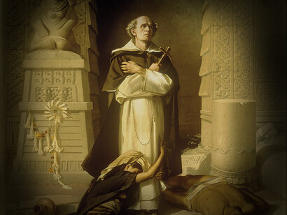 "Fray Bartolomé de las Casas", Félix Parra (óleo sobre tela, 1875)