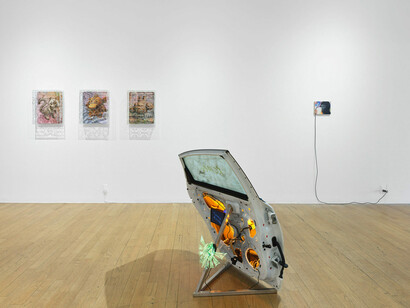 Various artists, time is a flat circle, exhibition view. Courtesy of bitforms gallery
