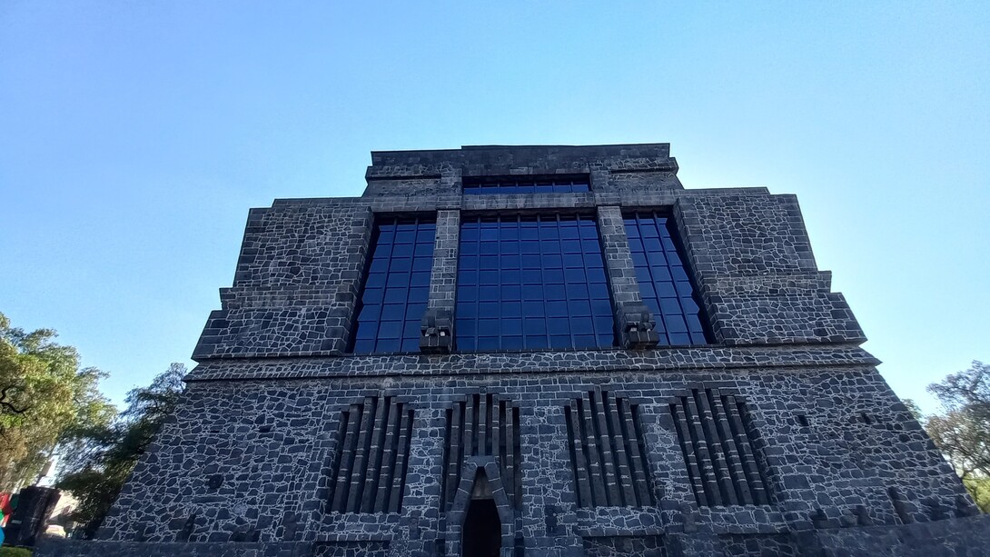 Museo Diego Rivera-Anahuacalli, fachada principal, 2022, ubicado en la alcaldía Coyoacán en la Ciudad de México, México