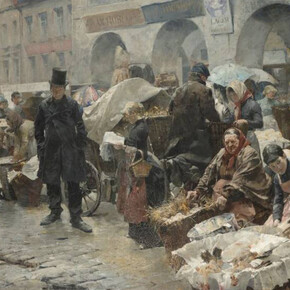 Luděk Marold, The egg market in Prague, 1888. Courtesy of National Gallery