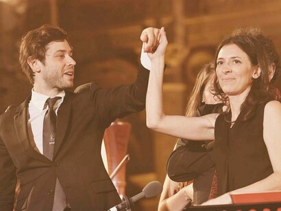 Silvia Colasanti con il giovane direttore d’orchestra Maxime Pascal