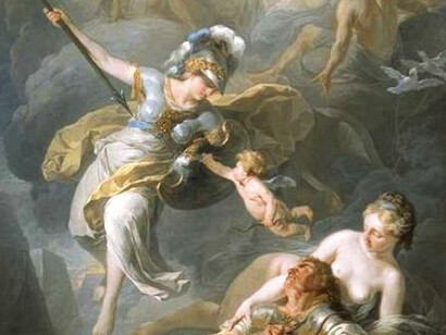 Batalla entre Minerva y Mars (Joseph Benoit Suvee, 1771)