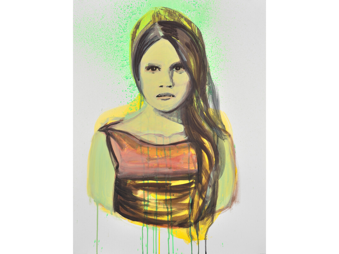 Claire Tabouret (b. Pertuis, France,
1981 – ). Les Débutantes (étude 1)
(The Debutantes [study 1]), 2014.
Acrylic on paper, 610 x 460 mm.
Courtesy Galerie BUGADA &
CARGNEL. Courtesy Galerie
BUGADA & CARGNEL © Martin
Argyroglo.