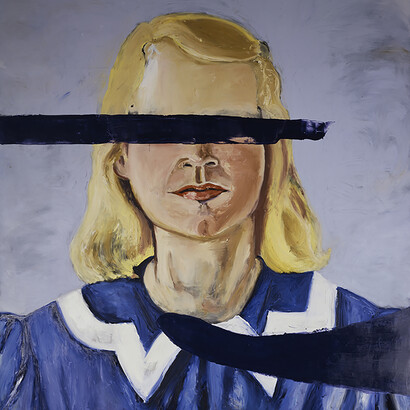 Julian Schnabel Large Girl with No Eyes, 2001 Oil and wax on canvas Collection of the Artist © 2014 Julian Schnabel / Artists Rights Society (ARS), New York 