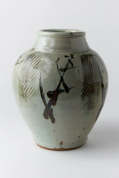 Hamada Shōji, Jar with iron-painted grass design. Courtesy of Carpenters Workshop Gallery