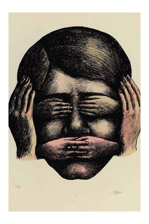 Roland Topor, illustrazione. Il lettore deve necessariamente accogliere come illogica realtà dei fatti o come spettro e proiezione della realtà stessa