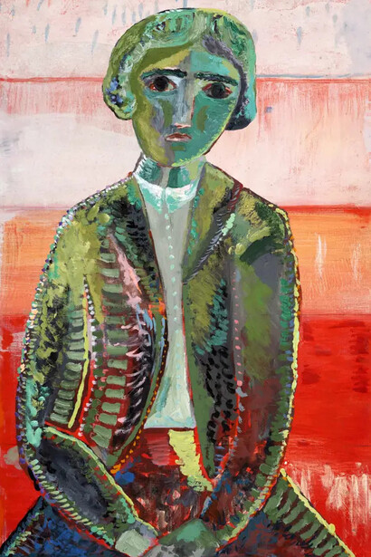 Daisy in green suit (detail), 2025. Courtesy of Harkawik