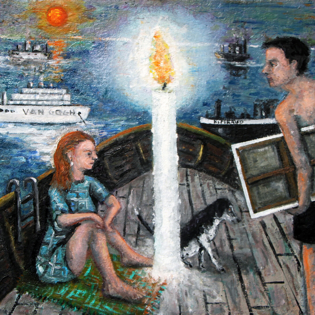 Éric Corne, De Van Gogh à Rimbaud-L'Exode, 2015, Huile sur toile, 30 x 30 cm, Courtesy Galerie Patricia Dorfmann, Paris