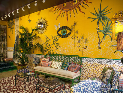 Justin van Breda, furniture and Fromental wallpaper at Ancien et Moderne 