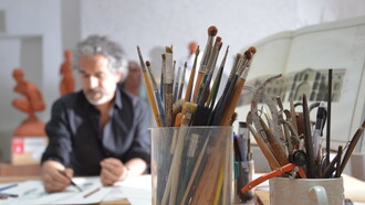 Jorge Marín en su estudio