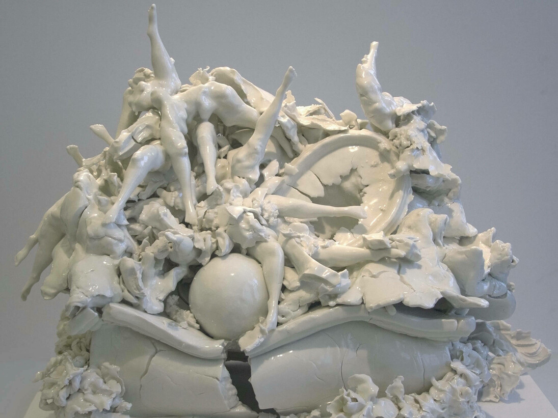 The Search for a New Myth, Rachel Kneebone, 2015. © Rachel Kneebone. Photograph © Victoria and Albert Museum, London