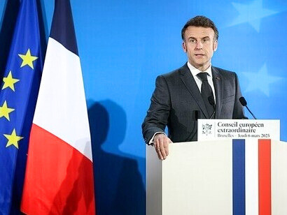 Le Président de la République française, M. Emmanuel Macron prenant part aux travaux du Conseil européen