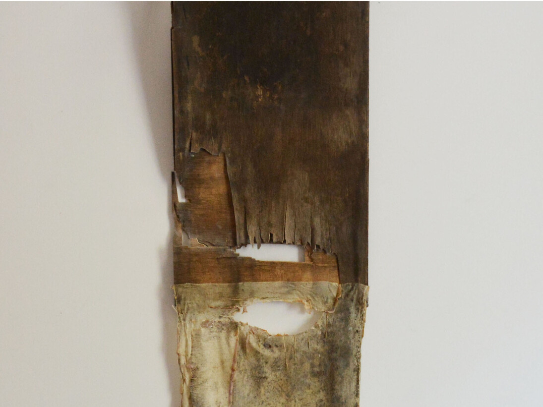 wood car trail, latex and plaster, 2015