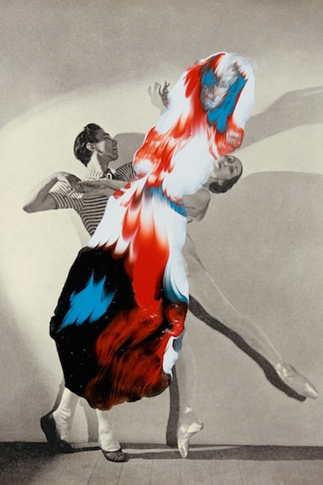 Linder Sterling b. 1954 Superautumatisme, Grande Jeté XV, 2015, Enamel on magazine page
10 1/8 x 8 1/8 in. (25.7 x 20.6 cm.). Courtesy of Luxembourg & Dayan
