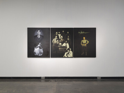 KM Madhusudhanan, The shape of the sky a rectangle, exhibition view. Courtesy of 1x1 Art Gallery