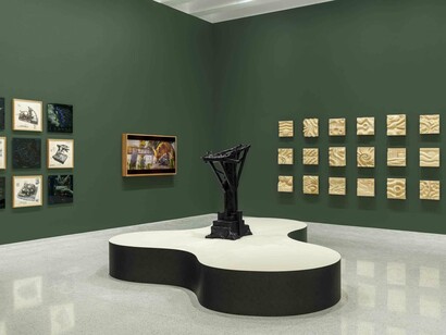 Olalekan Jeyifous, Hydricosmic litanies, exhibition view. Courtesy of Walker Art Center