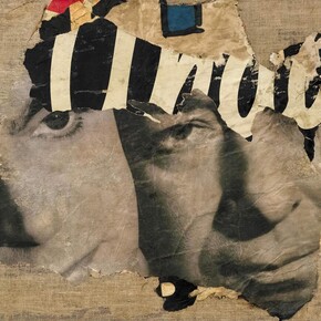 Mimmo Rotella, I due visi, 1962, decollage on canvas, 55 x 80 cm, c.o. Robilant+Voena