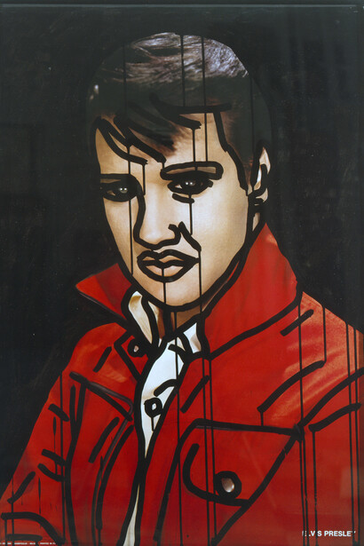 Keith Haring, Elvis Presley, 1981, Ink on printed poster, 92.7 x 73 cm, © Keith Haring Foundation, 1981, Image courtesy of Keith Haring Foundation