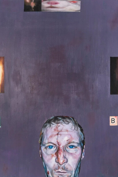 Jamie John Davies, Hearken, littl’ fiend! Thou wicked scucca, thou lowly ācweorna with deofelseoc, pitiful keeper of naught. Aye, I swear by mine own blood thou hast spilt, I shall grind thy skull ‘neath mine heel and shatter thy ugly pate, that all men may lay witness to the noisome blight that doth inhabit thee! (detail), 2025. Courtesy of Make Room Gallery