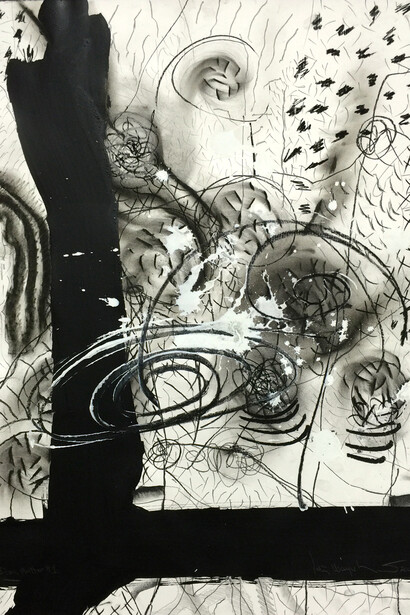 Peter Wayne Lewis, Dark Matters I, 2002, acrylic on paper, 30 x 22 inches. Courtesy of the artist and Skoto Gallery