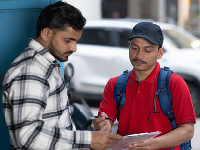 A food delivery boy in India delivering an order, capturing the rise of app-based services in the country’s evolving food culture, India