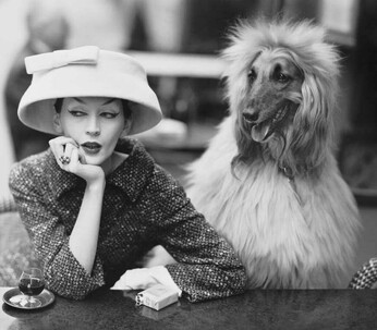 Richard Avedon - "Dovima en chapeau cloche, Café des Deux Magots, Paris" - 1955 