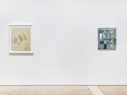 Andrew Bick and Prunella Clough, Dialogues, exhibition view. Courtesy of Hales Gallery