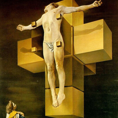 Salvador Dalí; Cristo hipercúbico, 1954, The Metropolitan Museum of Art, Nueva York (detalle)