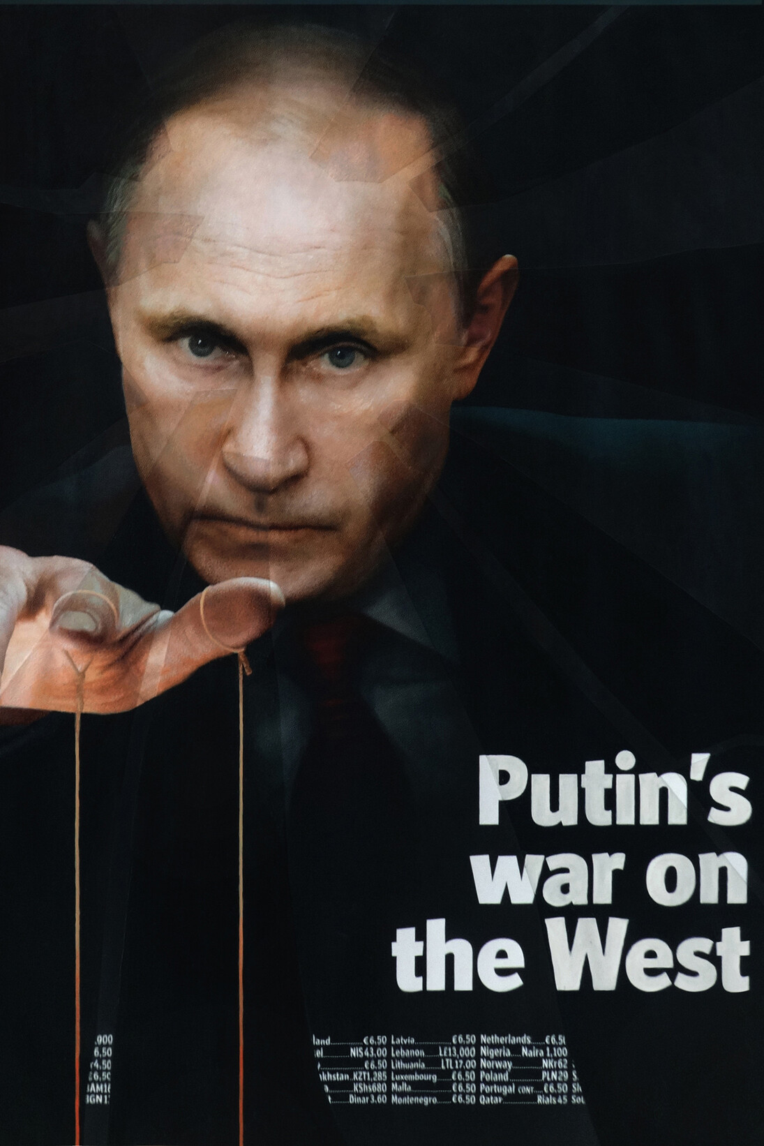 The Economist, 14 February 2015-Broken Series no.6, 2015, Acrylic on magazine cover, 26.7x20.5 cm