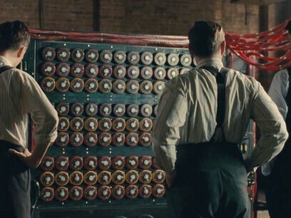 Benedict Cumberbatch (left) as Alan Turing
