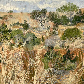 Changing the landscape, artwork in exhibition. Courtesy of Linton and Kay