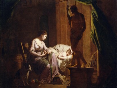 Joseph Wright of Derby, Penelope disfa la tela alla luce di una candela