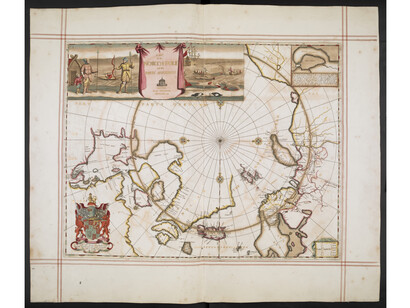 ‘A map of the North Pole and parts adjoining’, Moses Pitt, from The English Atlas (1680) - the personal atlas of King Charles II. Photograph courtesy of the British Library