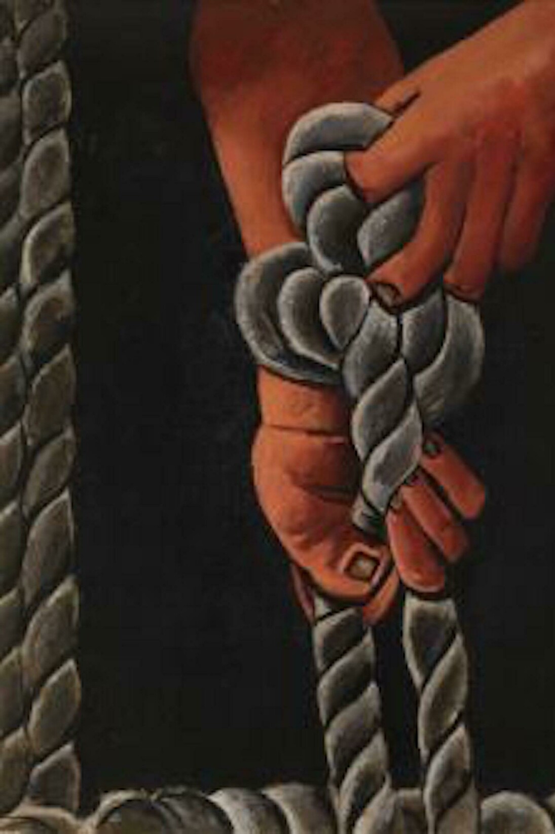 Marsden Hartley (American, 1877-1943), Knotting Rope, 1939–40, Oil on board, 28 x 22 in. (71.1 x 55.9 cm). Private collection, New York