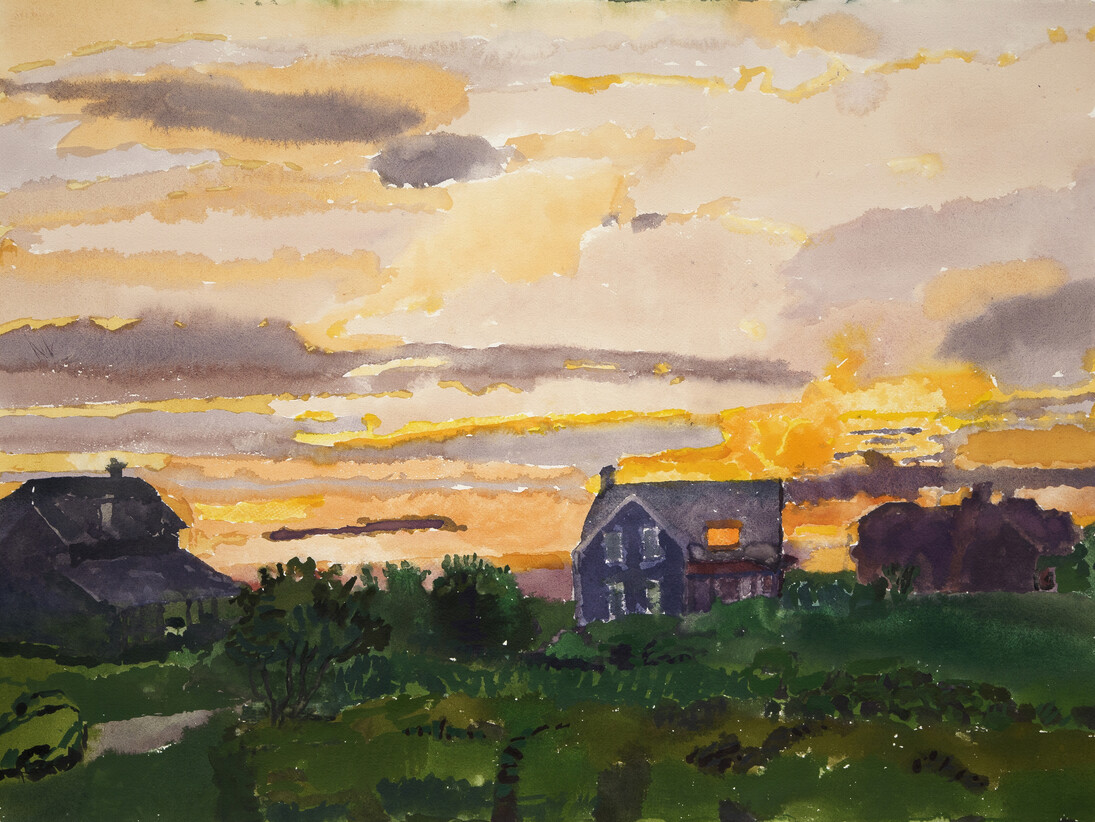 Graham Nickson, Sun Within the House III, 2014, Watercolor on paper, 22 x 30 inches