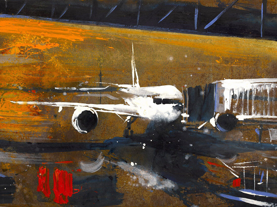 Alessandro Busci aereo_fucsia, 2012 smalto su ferro enamel on iron 20x30 cm