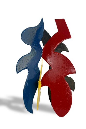 David Hayes, Quatre, polychrome welded steel, 19x11x10 in