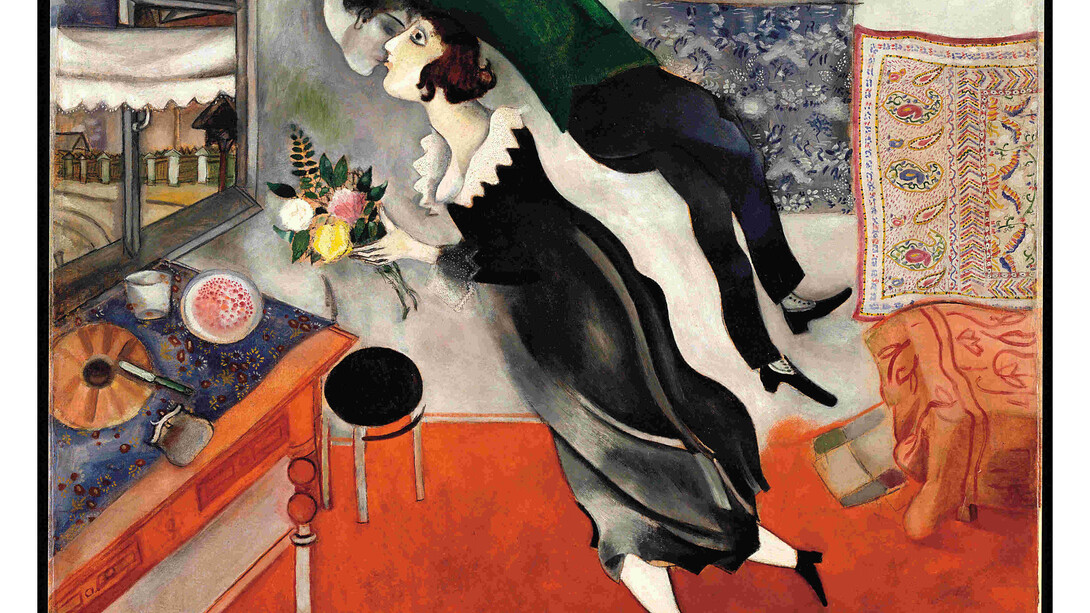 Marc Chagall Il compleanno 1915, olio su cartone The Museum of Modern Art, New York. Acquired through the Lillie P. Bliss Bequest, 1949 © 2014. Digital image, The Museum of Modern Art, New York/Scala, Firenze © Chagall ®, by SIAE 2014