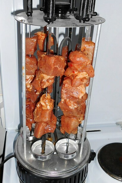 A popular Uzbek dish called shashlik